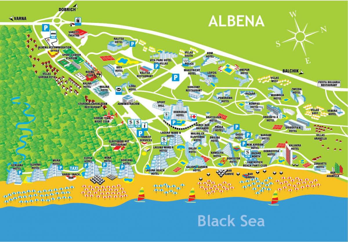 zemljevid albena Bolgarija