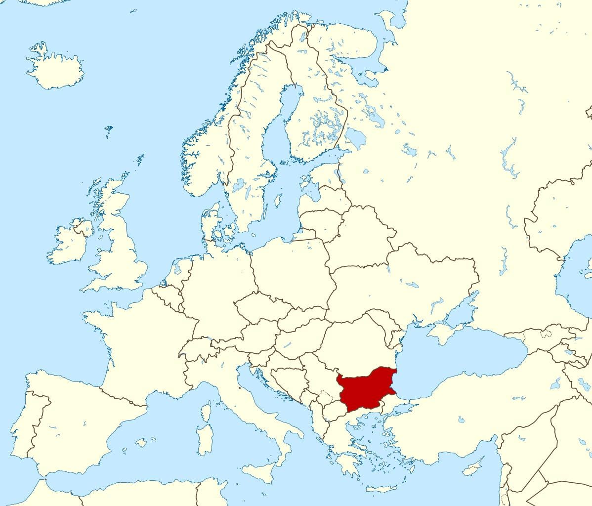 svetovni zemljevid, ki prikazuje Bolgarija