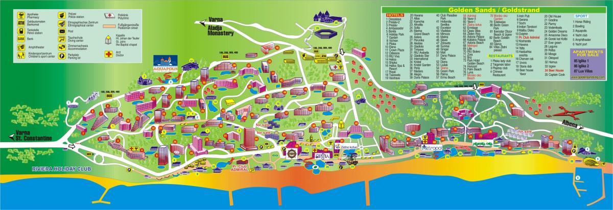 golden beach Bolgarija zemljevid