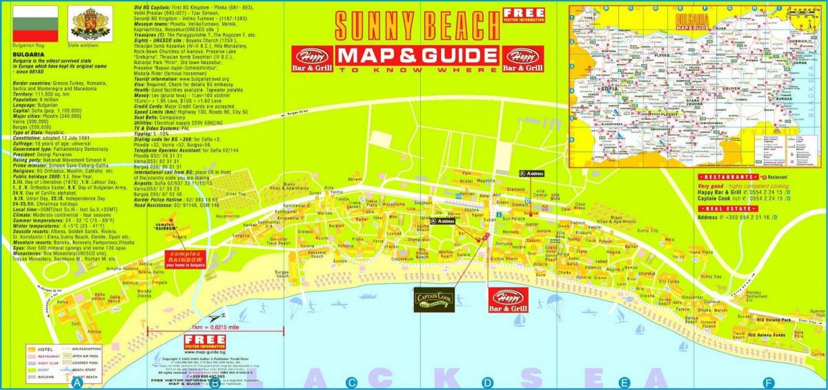 turistična karta sončni plaži Bolgarija