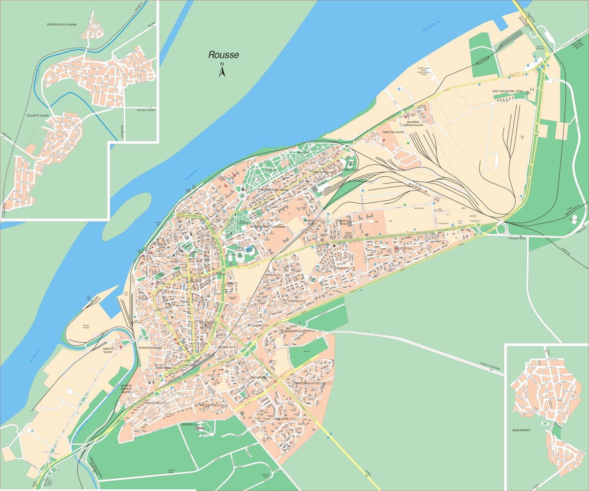 rousse Bolgarija zemljevid