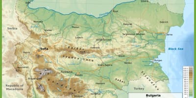 Bolgarija topografskih zemljevidov