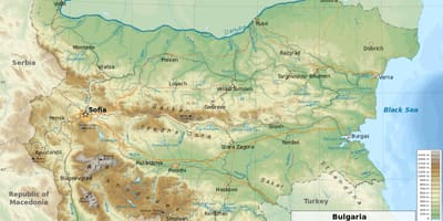 Zemljevid Bolgarija geografija