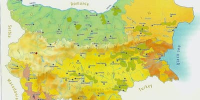 Zemljevid Bolgarija podnebje