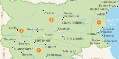 Bolgarija regije zemljevid