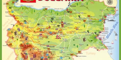 Bolgarija turistični zemljevid