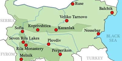 Zemljevid bolgarske samostani