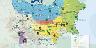 Zemljevid bolgarske vino