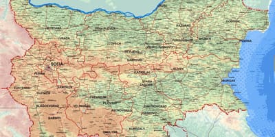 Zemljevid podroben zemljevid Bolgarija